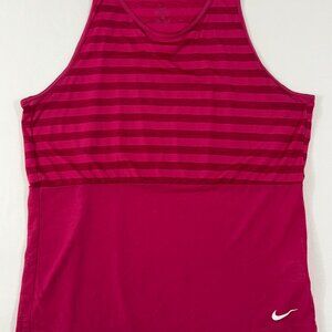 Nike Women’s Dri‑Fit Tank Top | Size 1X | Fuchsia Pink Sheer Stripe